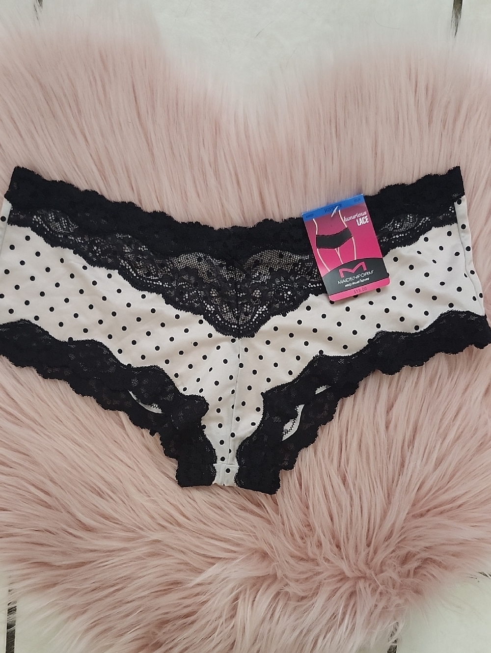BRAND NEW MAIDENFORM LACE TRIM HIPSTER PANTIES-8/XL